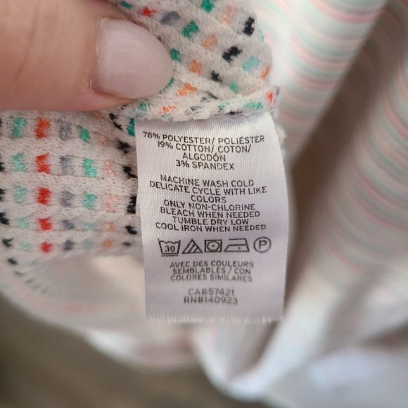 LOFT Petites US Women's Size XLP Rainbow Striped Flutter Sleeve Dress Stretch - Picture 8 of 11